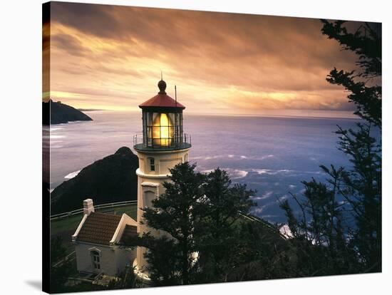 View of Heceta Head Lighthouse at Sunset, Oregon, USA-Stuart Westmorland-Stretched Canvas