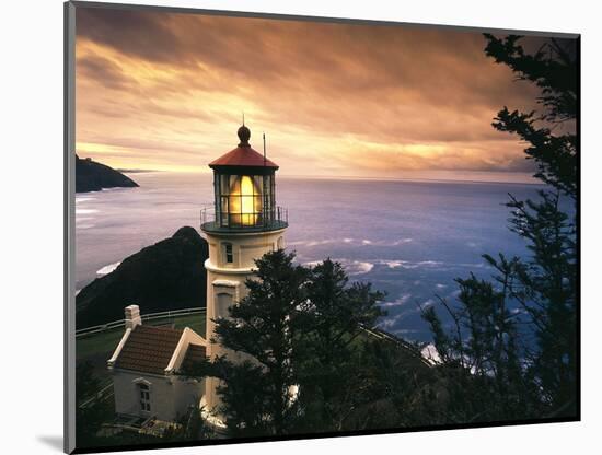 View of Heceta Head Lighthouse at Sunset, Oregon, USA-Stuart Westmorland-Mounted Photographic Print