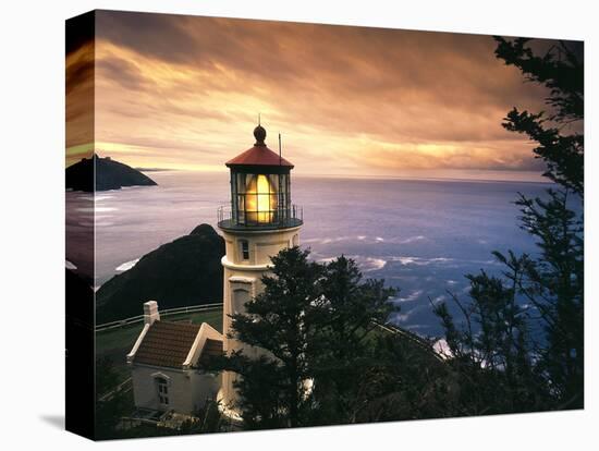 View of Heceta Head Lighthouse at Sunset, Oregon, USA-Stuart Westmorland-Stretched Canvas