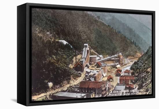 View of Hecla Mine Looking Down the Canyon - Burke, ID-Lantern Press-Framed Stretched Canvas