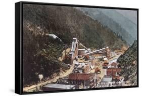 View of Hecla Mine Looking Down the Canyon - Burke, ID-Lantern Press-Framed Stretched Canvas