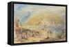 View of Heidelberg with a Rainbow-J. M. W. Turner-Framed Stretched Canvas