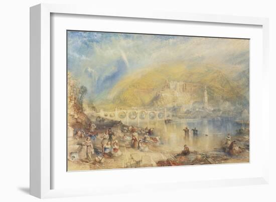 View of Heidelberg with a Rainbow-J. M. W. Turner-Framed Giclee Print