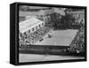 View of Helen Wills Playing Suzanne Lenglen-null-Framed Stretched Canvas