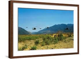 View of Helicopters Landing-null-Framed Photographic Print