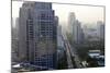 View of High Rise Buildings and Traffic Congestion on Rama Iv in Hazy Evening Light-Lee Frost-Mounted Photographic Print