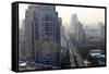 View of High Rise Buildings and Traffic Congestion on Rama Iv in Hazy Evening Light-Lee Frost-Framed Stretched Canvas