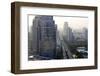 View of High Rise Buildings and Traffic Congestion on Rama Iv in Hazy Evening Light-Lee Frost-Framed Photographic Print