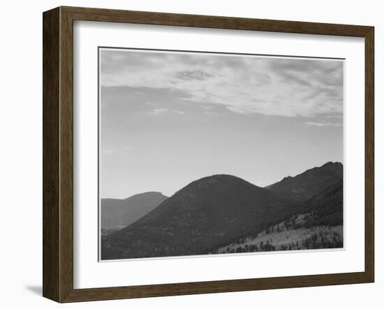 View Of Hill With Trees Clouded Sky "In Rocky Mountain National Park" Colorado 1933-1942-Ansel Adams-Framed Art Print