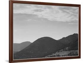 View Of Hill With Trees Clouded Sky "In Rocky Mountain National Park" Colorado 1933-1942-Ansel Adams-Framed Art Print