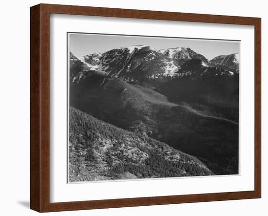 View Of Hills And Mountains "In Rocky Mountain National Park" Colorado 1933-1942-Ansel Adams-Framed Art Print