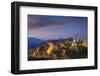 View of Hilltop Town at Sunset-Jon Hicks-Framed Photographic Print