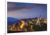 View of Hilltop Town at Sunset-Jon Hicks-Framed Photographic Print