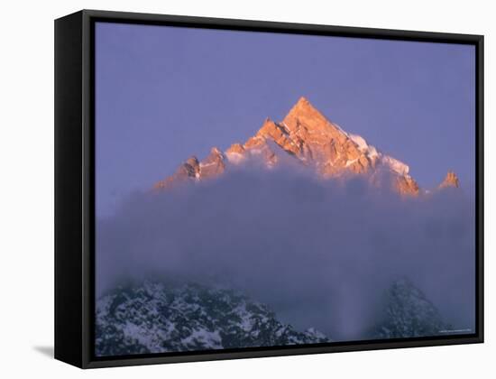 View of Himalayan Mountaintop-James Burke-Framed Stretched Canvas