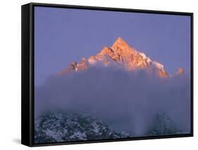 View of Himalayan Mountaintop-James Burke-Framed Stretched Canvas