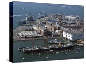 View of Historic Docks from Spinnaker Tower, Portsmouth, Hampshire, England, United Kingdom, Europe-Ethel Davies-Stretched Canvas