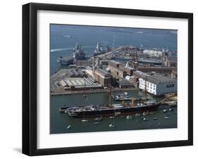 View of Historic Docks from Spinnaker Tower, Portsmouth, Hampshire, England, United Kingdom, Europe-Ethel Davies-Framed Photographic Print