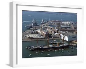 View of Historic Docks from Spinnaker Tower, Portsmouth, Hampshire, England, United Kingdom, Europe-Ethel Davies-Framed Photographic Print