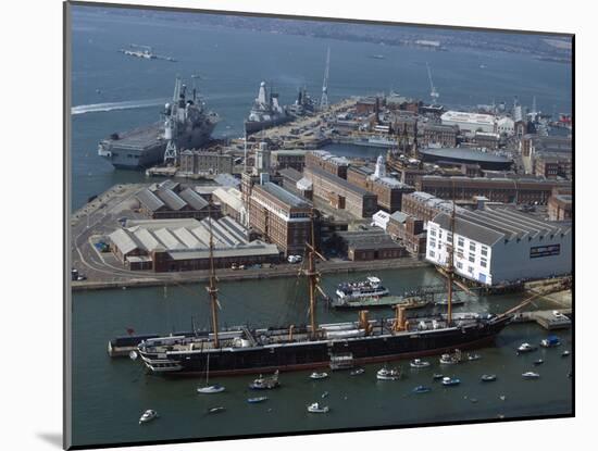View of Historic Docks from Spinnaker Tower, Portsmouth, Hampshire, England, United Kingdom, Europe-Ethel Davies-Mounted Photographic Print