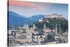 View of Hohensalzburg Castle above The Old City, UNESCO World Heritage Site, Salzburg, Austria, Eur-Jane Sweeney-Stretched Canvas