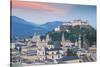 View of Hohensalzburg Castle above The Old City, UNESCO World Heritage Site, Salzburg, Austria, Eur-Jane Sweeney-Stretched Canvas