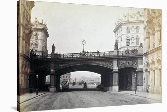 View of Holborn Viaduct from Farringdon Street, Looking North, City of London, 1870-Henry Dixon-Stretched Canvas