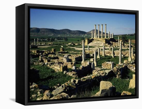 View of Hole and Capitol at Roman Ruins of Thuburbo Majus, Tunisia-null-Framed Stretched Canvas