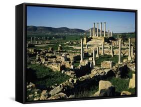 View of Hole and Capitol at Roman Ruins of Thuburbo Majus, Tunisia-null-Framed Stretched Canvas