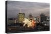 View of Hollywood at Dusk-null-Stretched Canvas