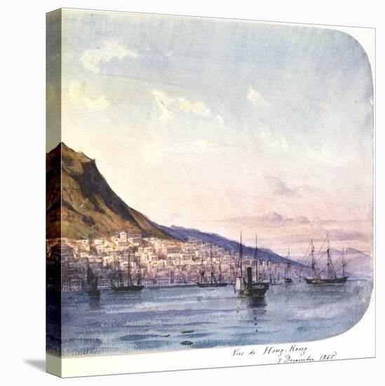 View of Hong Kong, 7 December 1865-Jean Henri Zuber-Stretched Canvas