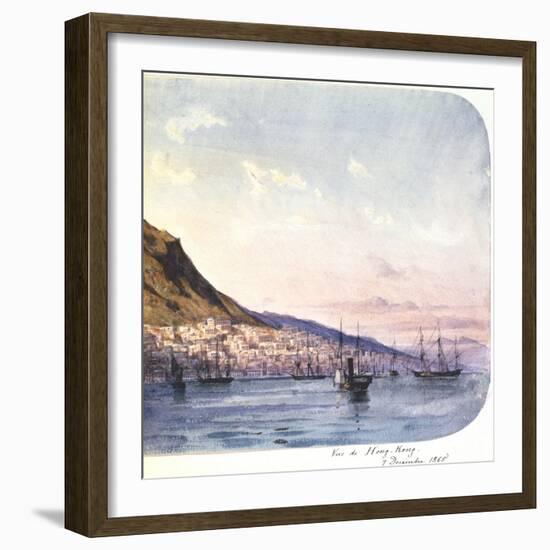 View of Hong Kong, 7 December 1865-Jean Henri Zuber-Framed Giclee Print