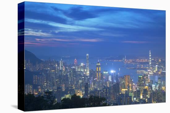 View of Hong Kong from Jardine's Lookout at Sunset, Hong Kong, China, Asia-Ian Trower-Stretched Canvas