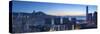 View of Hong Kong Island and Tsim Sha Tsui Skylines at Sunset, Hong Kong-Ian Trower-Stretched Canvas