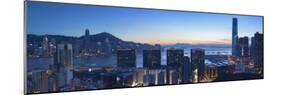 View of Hong Kong Island and Tsim Sha Tsui Skylines at Sunset, Hong Kong-Ian Trower-Mounted Photographic Print