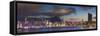 View of Hong Kong Island and Tsim Sha Tsui Skylines at Sunset, Hong Kong-Ian Trower-Framed Stretched Canvas