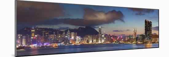View of Hong Kong Island and Tsim Sha Tsui Skylines at Sunset, Hong Kong-Ian Trower-Mounted Photographic Print