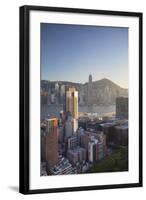 View of Hong Kong Island and Tsim Sha Tsui Skylines, Hong Kong-Ian Trower-Framed Photographic Print