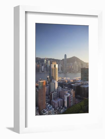 View of Hong Kong Island and Tsim Sha Tsui Skylines, Hong Kong-Ian Trower-Framed Photographic Print