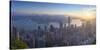 View of Hong Kong Island Skyline at Dawn, Hong Kong, China-Ian Trower-Stretched Canvas