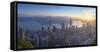 View of Hong Kong Island Skyline at Dawn, Hong Kong, China-Ian Trower-Framed Stretched Canvas