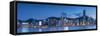 View of Hong Kong Island Skyline at Sunset, Hong Kong-Ian Trower-Framed Stretched Canvas