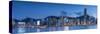 View of Hong Kong Island Skyline at Sunset, Hong Kong-Ian Trower-Stretched Canvas