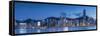 View of Hong Kong Island Skyline at Sunset, Hong Kong-Ian Trower-Framed Stretched Canvas