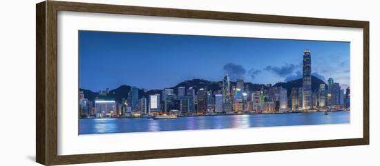 View of Hong Kong Island Skyline at Sunset, Hong Kong-Ian Trower-Framed Photographic Print
