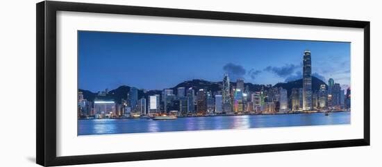 View of Hong Kong Island Skyline at Sunset, Hong Kong-Ian Trower-Framed Photographic Print