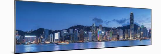 View of Hong Kong Island Skyline at Sunset, Hong Kong-Ian Trower-Mounted Photographic Print