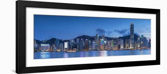 View of Hong Kong Island Skyline at Sunset, Hong Kong-Ian Trower-Framed Photographic Print