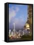 View of Hong Kong Island Skyline from Icc, Hong Kong, China-Ian Trower-Framed Stretched Canvas