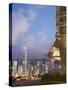 View of Hong Kong Island Skyline from Icc, Hong Kong, China-Ian Trower-Stretched Canvas