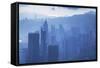 View of Hong Kong Island Skyline, Hong Kong, China, Asia-Ian Trower-Framed Stretched Canvas